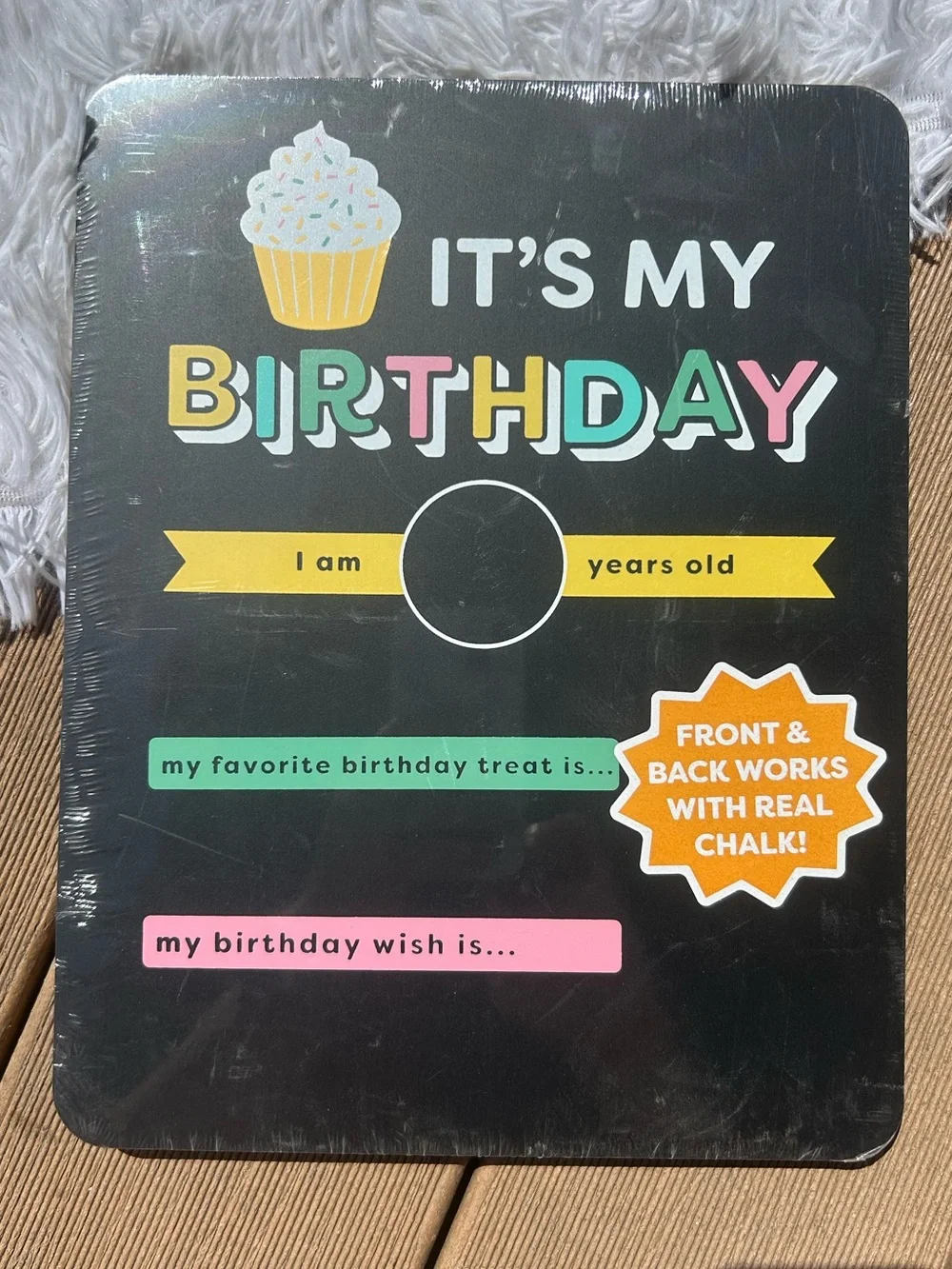 🩶5/$30 It's My Birthday Chalkboard Sign Reusable Photo Prop NEW